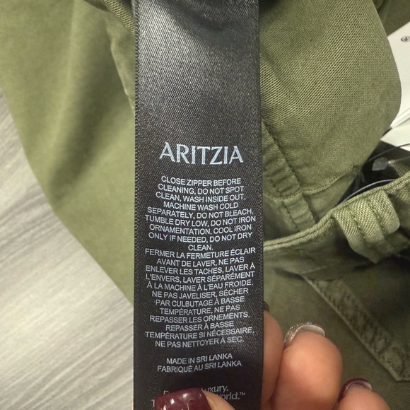 ARITZIA TNA Marco Pants Relaxed Super Low Rise Utility Pants Army Green Size 0 - Picture 12 of 12